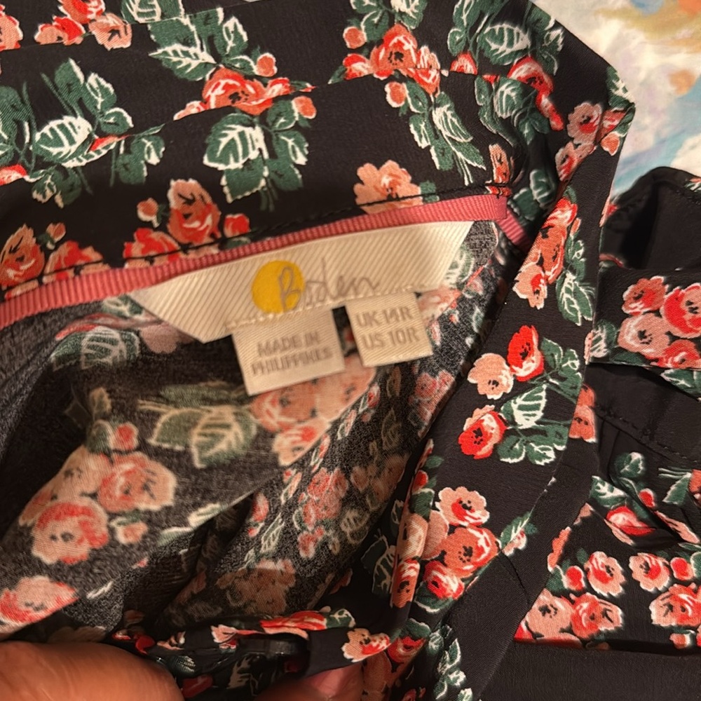 Boden Black and Pink Long Sleeve Sundress - Picture 4 of 6